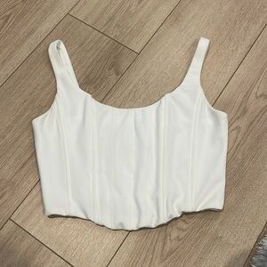 Aqua White Crop Top